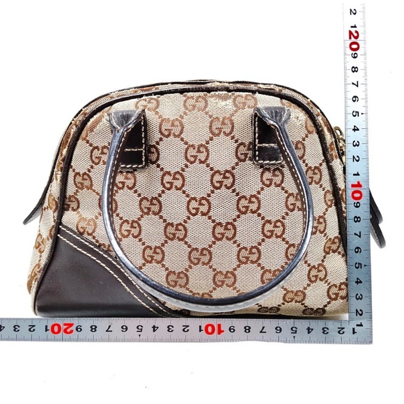 Auth Gucci Beige/ Brown GG Canvas and Leather Satchel - Picture 2 of 9